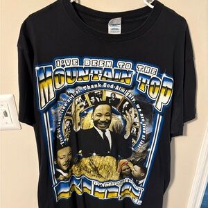 Black Graphic T-Shirt with Martin Luther King Jr. Design